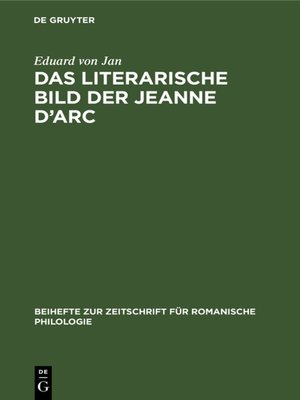 cover image of Das literarische Bild der Jeanne d'Arc